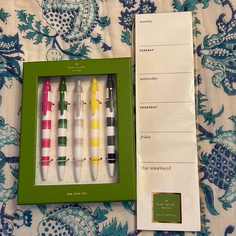 NIB Kate Spade Pen and Notepad Gift Set